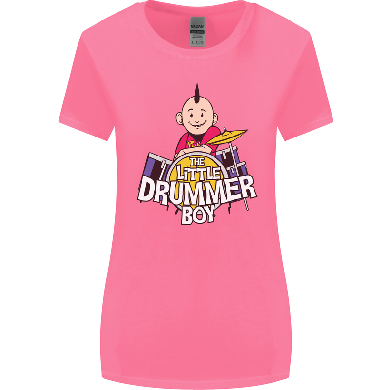 The Little Drummer Boy Funny Drumming Drum Womens Wider Cut T-Shirt Azalea