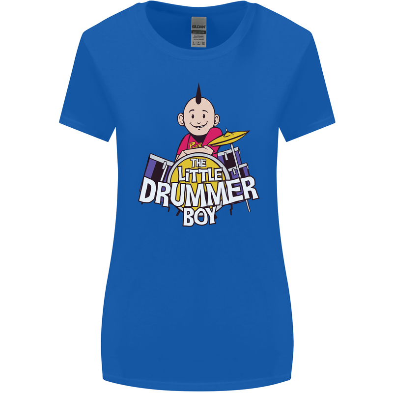 The Little Drummer Boy Funny Drumming Drum Womens Wider Cut T-Shirt Royal Blue