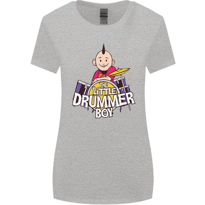 The Little Drummer Boy Funny Drumming Drum Womens Wider Cut T-Shirt Sports Grey
