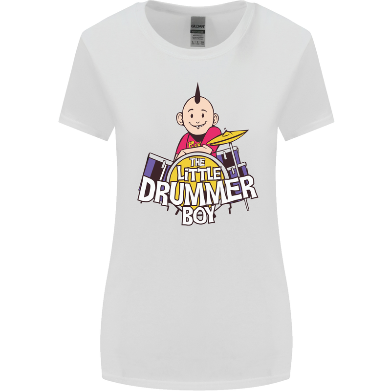 The Little Drummer Boy Funny Drumming Drum Womens Wider Cut T-Shirt White