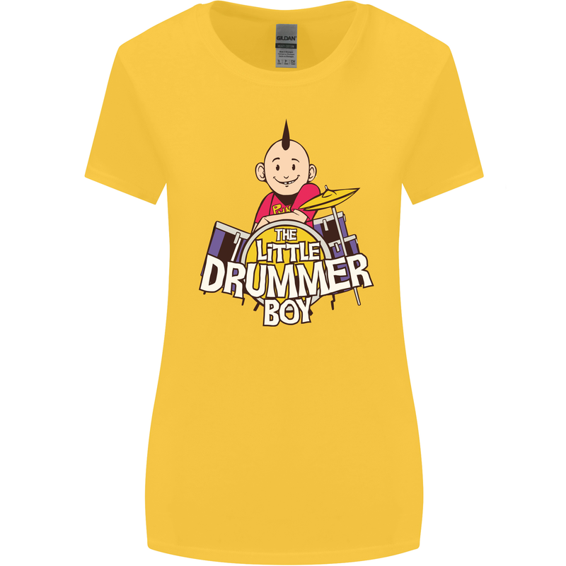 The Little Drummer Boy Funny Drumming Drum Womens Wider Cut T-Shirt Yellow