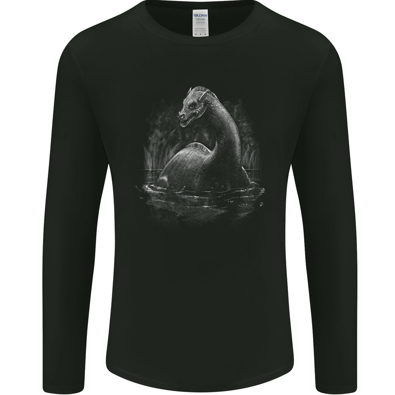 The Lockness Monster Mens Long Sleeve T-Shirt Black