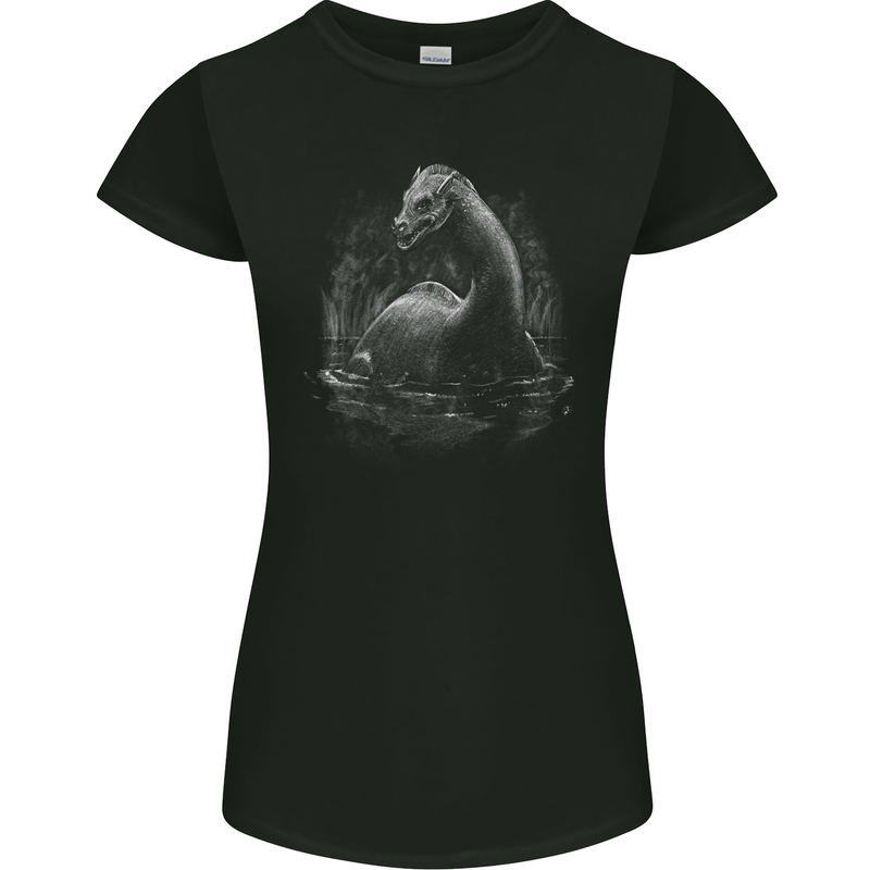 The Lockness Monster Womens Petite Cut T-Shirt Black