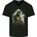 The Lord of Zombies Halloween Mens V-Neck Cotton T-Shirt Black