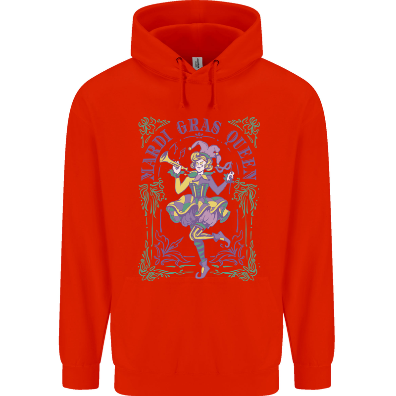 The Mardi Gras Queen Childrens Kids Hoodie Bright Red