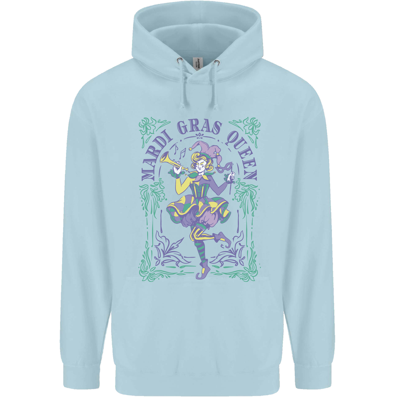 The Mardi Gras Queen Childrens Kids Hoodie Light Blue
