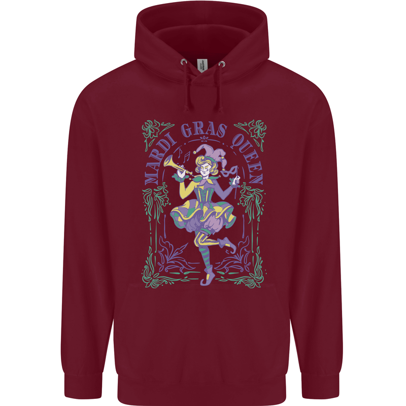 The Mardi Gras Queen Childrens Kids Hoodie Maroon