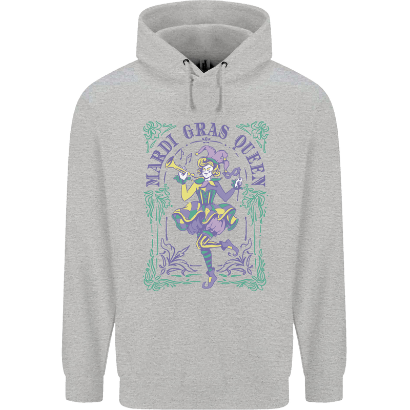 The Mardi Gras Queen Childrens Kids Hoodie Sports Grey