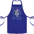 The Mardi Gras Queen Cotton Apron 100% Organic Royal Blue