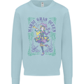 The Mardi Gras Queen Kids Sweatshirt Jumper Light Blue