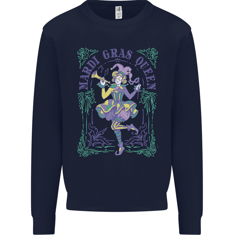 The Mardi Gras Queen Kids Sweatshirt Jumper Navy Blue