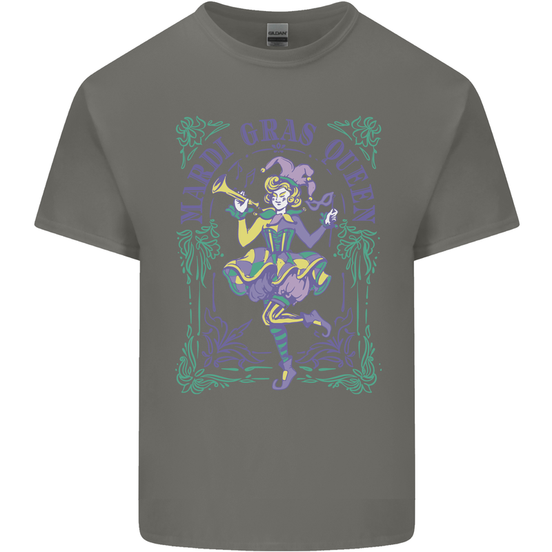 The Mardi Gras Queen Mens Cotton T-Shirt Tee Top Charcoal