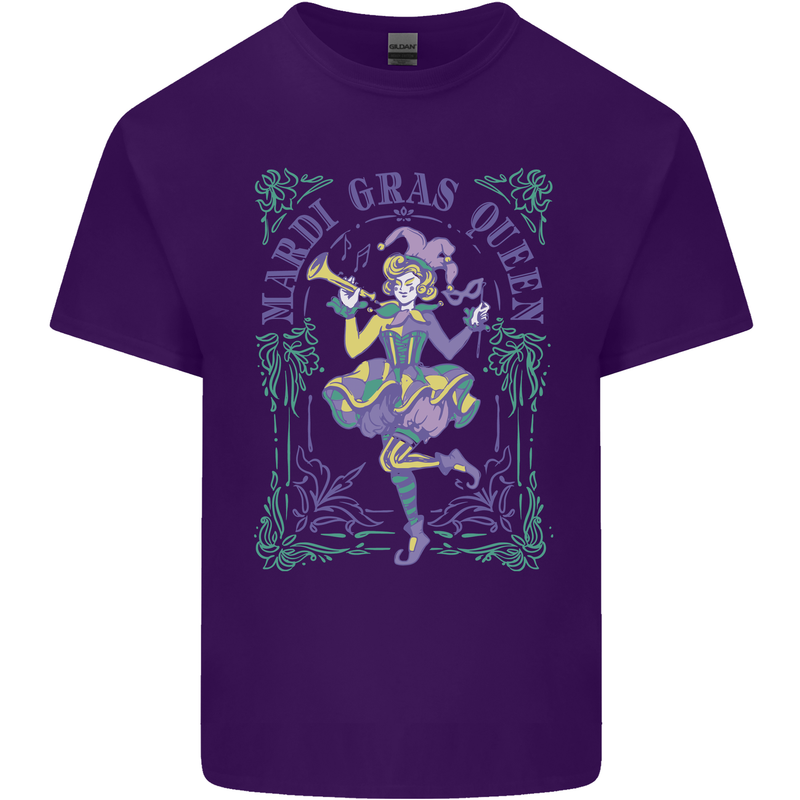 The Mardi Gras Queen Mens Cotton T-Shirt Tee Top Purple