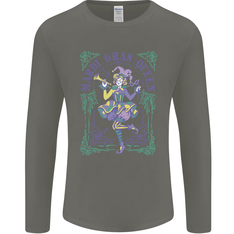 The Mardi Gras Queen Mens Long Sleeve T-Shirt Charcoal