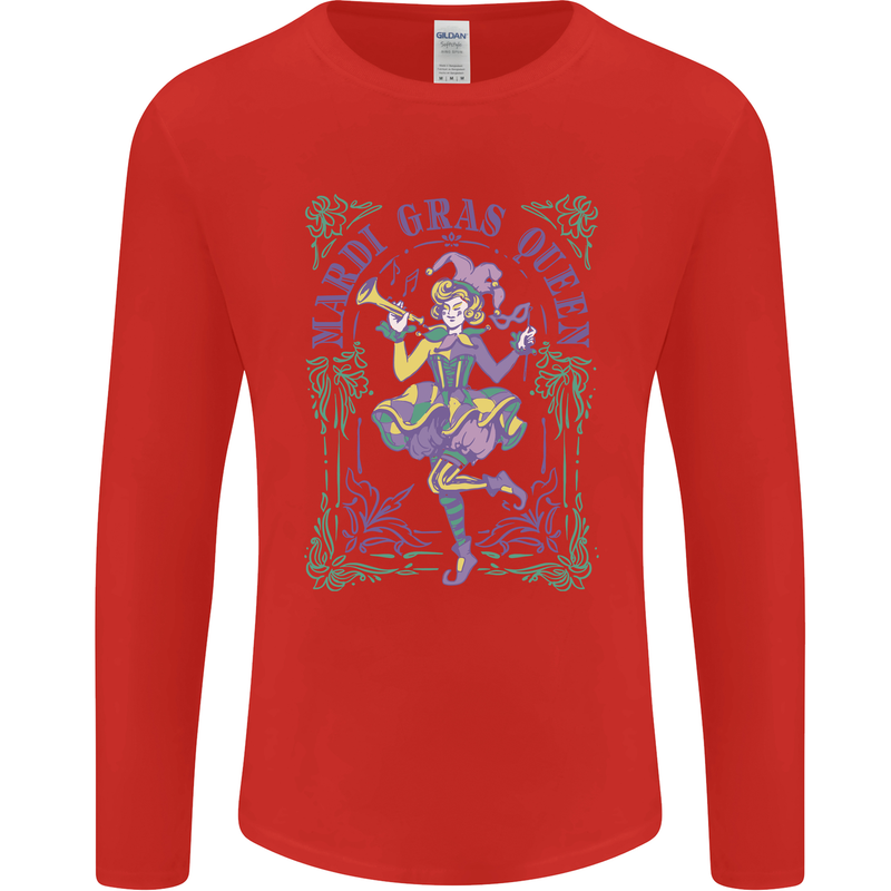 The Mardi Gras Queen Mens Long Sleeve T-Shirt Red
