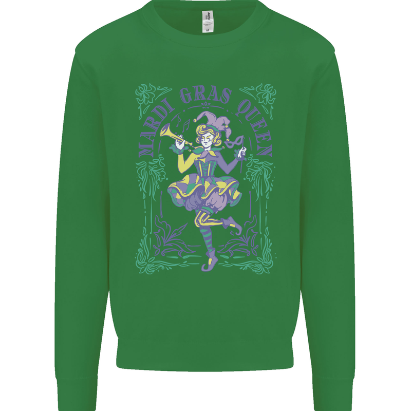 The Mardi Gras Queen Mens Sweatshirt Jumper Irish Green