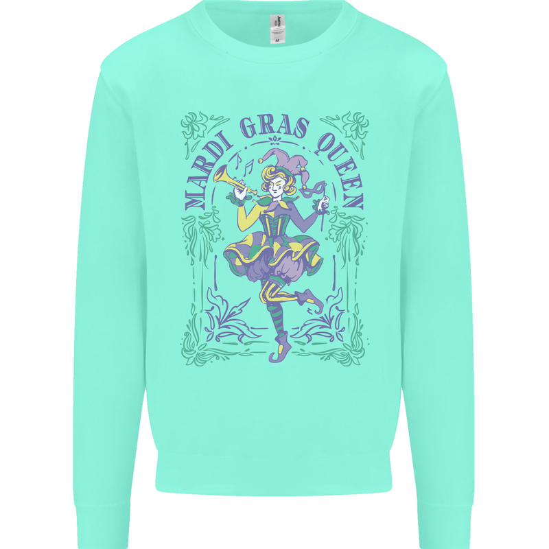 The Mardi Gras Queen Mens Sweatshirt Jumper Peppermint