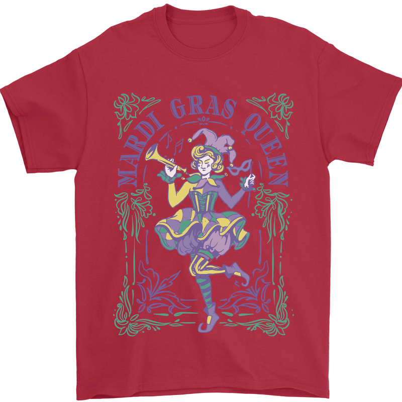 The Mardi Gras Queen Mens T-Shirt 100% Cotton Red