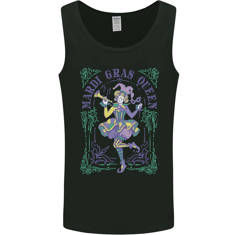 The Mardi Gras Queen Mens Vest Tank Top Black