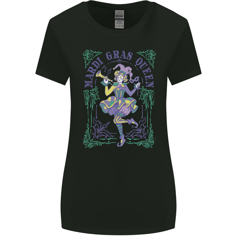 The Mardi Gras Queen Womens Wider Cut T-Shirt Black