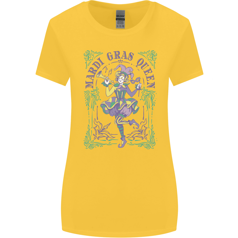 The Mardi Gras Queen Womens Wider Cut T-Shirt Yellow