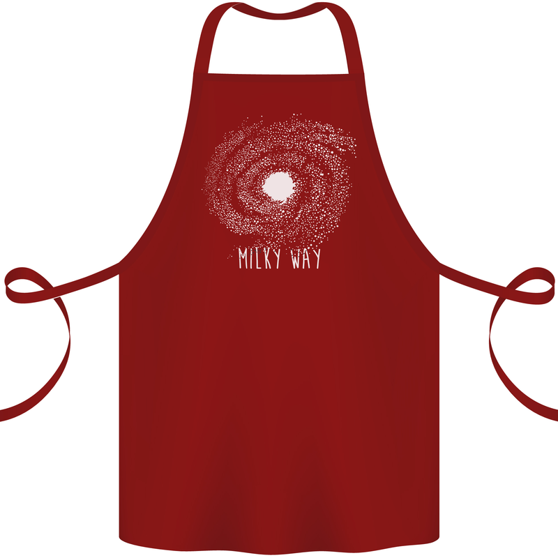 The Milky Way Astronomy Solar System Planet Cotton Apron 100% Organic Maroon