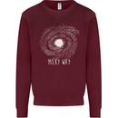 The Milky Way Astronomy Solar System Planet Kids Sweatshirt Jumper Maroon