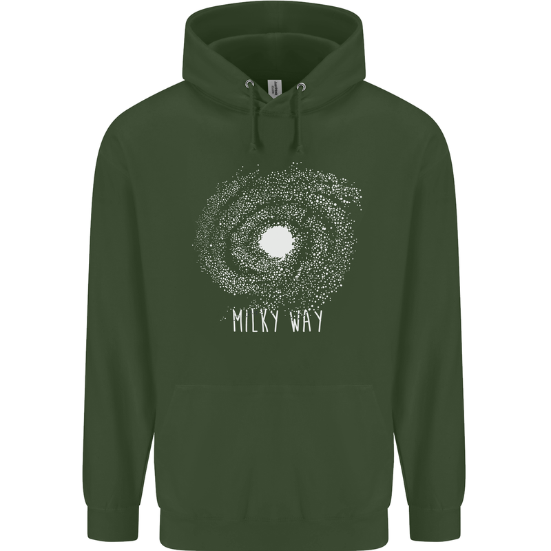 The Milky Way Astronomy Solar System Planet Mens 80% Cotton Hoodie Forest Green