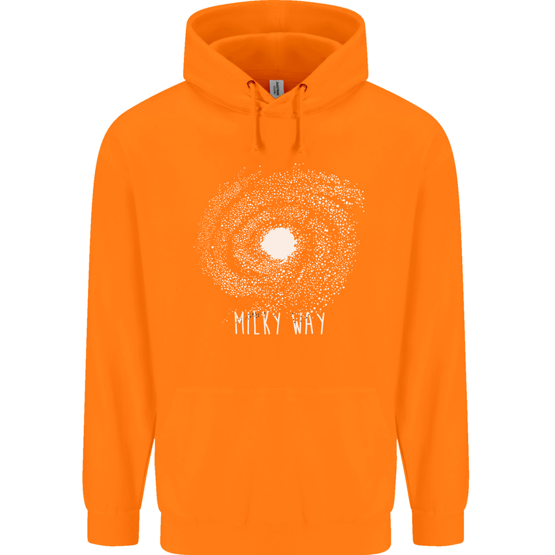 The Milky Way Astronomy Solar System Planet Mens 80% Cotton Hoodie Orange