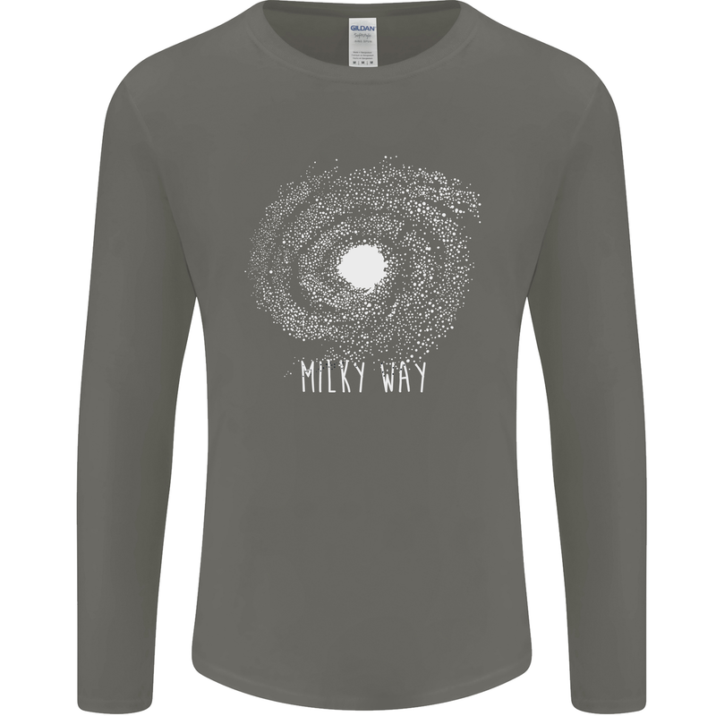 The Milky Way Astronomy Solar System Planet Mens Long Sleeve T-Shirt Charcoal
