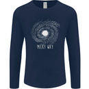 The Milky Way Astronomy Solar System Planet Mens Long Sleeve T-Shirt Navy Blue