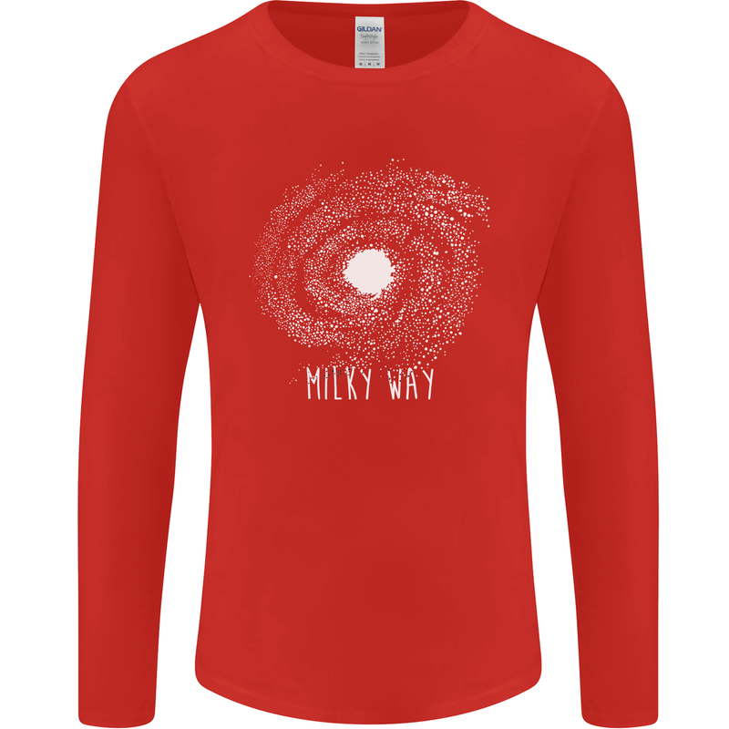 The Milky Way Astronomy Solar System Planet Mens Long Sleeve T-Shirt Red