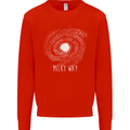 The Milky Way Astronomy Solar System Planet Mens Sweatshirt Jumper Bright Red
