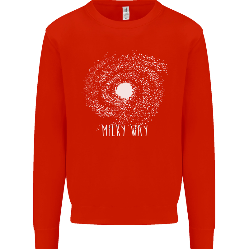 The Milky Way Astronomy Solar System Planet Mens Sweatshirt Jumper Bright Red