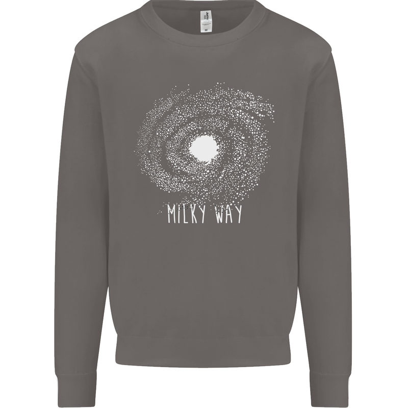 The Milky Way Astronomy Solar System Planet Mens Sweatshirt Jumper Charcoal