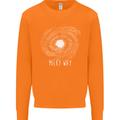 The Milky Way Astronomy Solar System Planet Mens Sweatshirt Jumper Orange