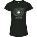 The Milky Way Astronomy Solar System Planet Womens Petite Cut T-Shirt Black