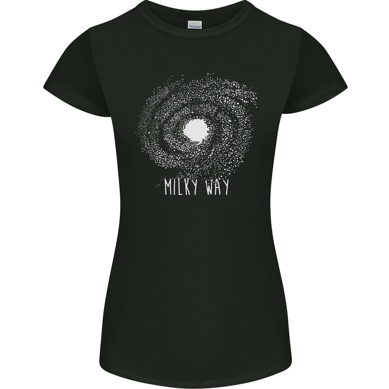 The Milky Way Astronomy Solar System Planet Womens Petite Cut T-Shirt Black