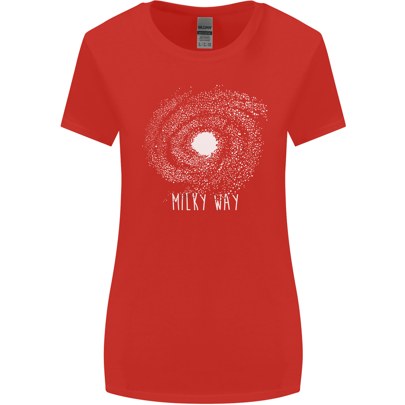 The Milky Way Astronomy Solar System Planet Womens Wider Cut T-Shirt Red