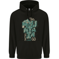 The Mountain Is Calling Hiking Trekking Childrens Kids Hoodie Black