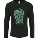 The Mountain Is Calling Hiking Trekking Mens Long Sleeve T-Shirt Black