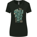 The Mountain Is Calling Hiking Trekking Womens Wider Cut T-Shirt Black