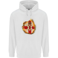 The N.Ireland Flag Fire Effect Mens 80% Cotton Hoodie White