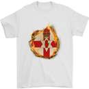 The N.Ireland Flag Fire Effect Mens T-Shirt Cotton Gildan White