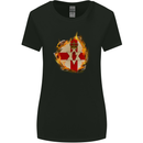The N.Ireland Flag Fire Effect Womens Wider Cut T-Shirt Black