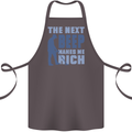 The Next Beep Funny Metal Detecting Cotton Apron 100% Organic Dark Grey
