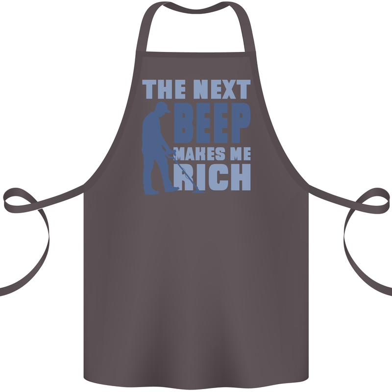 The Next Beep Funny Metal Detecting Cotton Apron 100% Organic Dark Grey