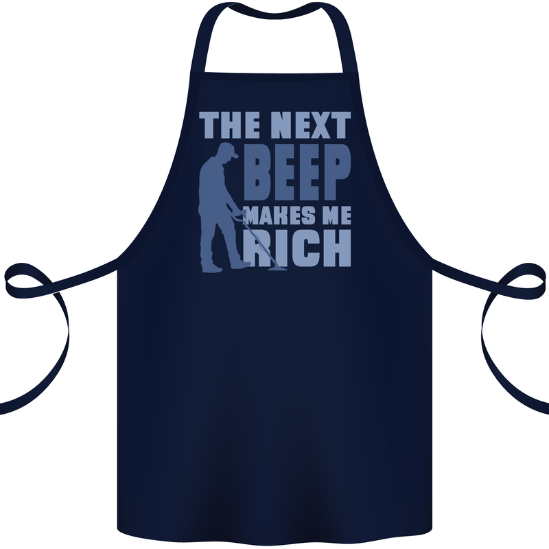 The Next Beep Funny Metal Detecting Cotton Apron 100% Organic Navy Blue