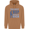 The Next Beep Funny Metal Detecting Mens 80% Cotton Hoodie Caramel Latte