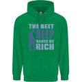 The Next Beep Funny Metal Detecting Mens 80% Cotton Hoodie Irish Green